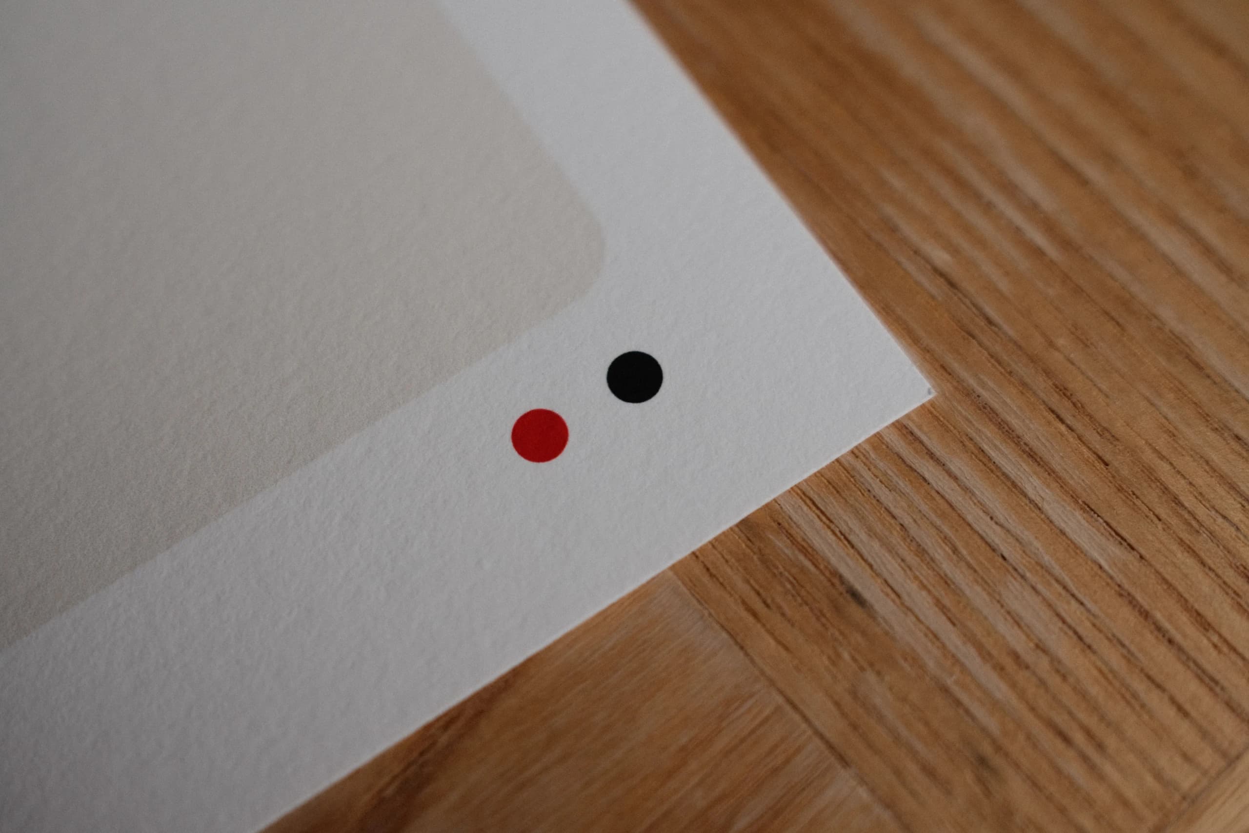 Full 968 CS poster printed on Hahnemühle fine art paper, on a wooden table