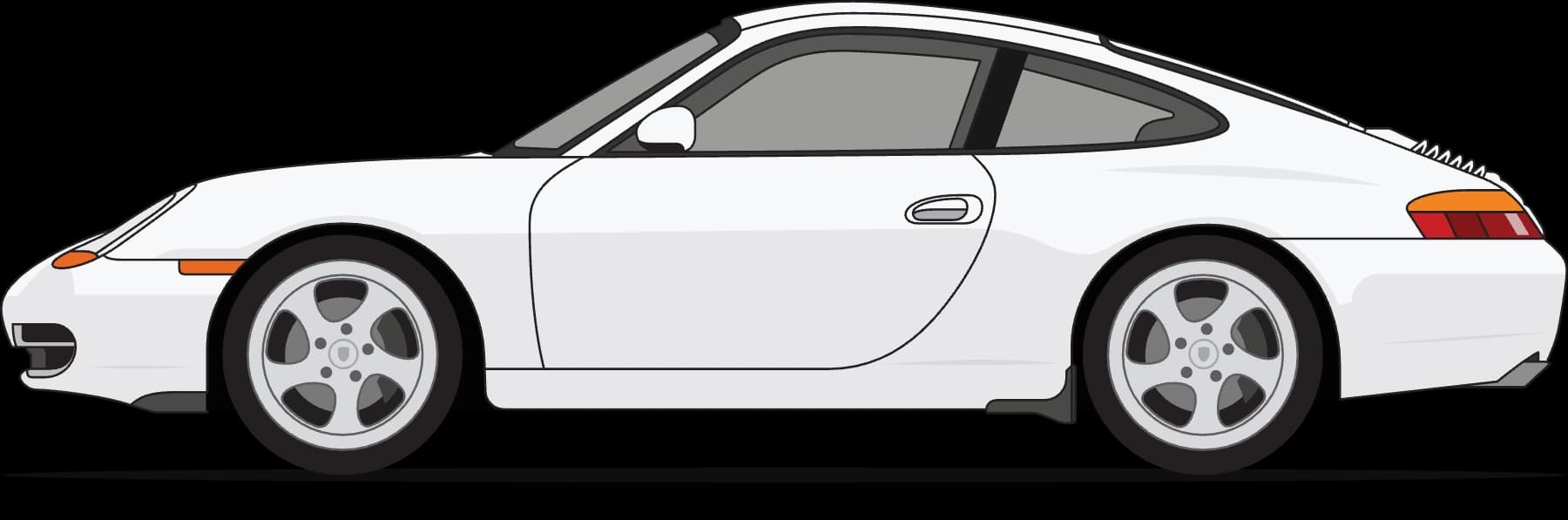 Porsche 996 Carrera in Glacier White (3AT), Heckblick poster illustration