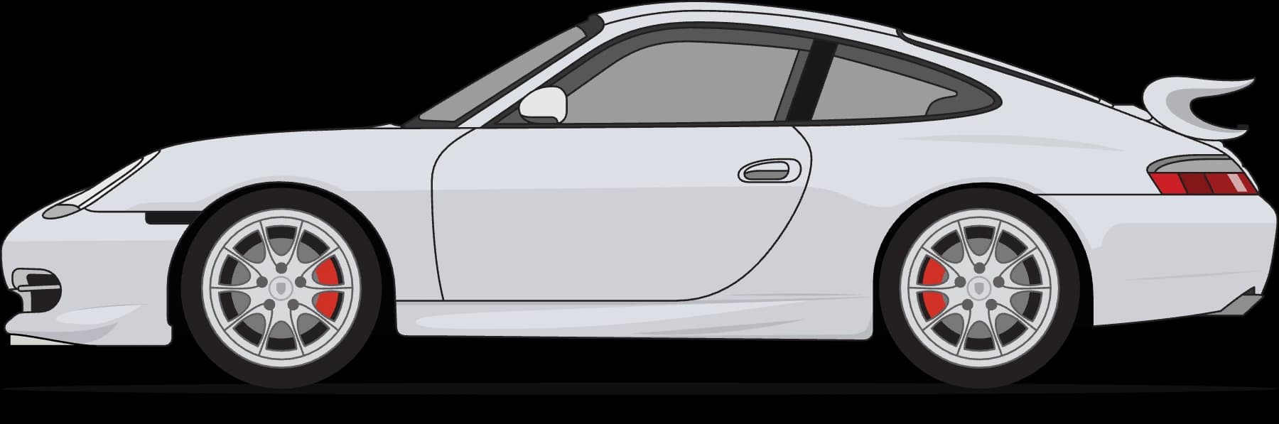 Porsche 996 GT3 in Arctic Silver Metallic (92U), Heckblick poster illustration