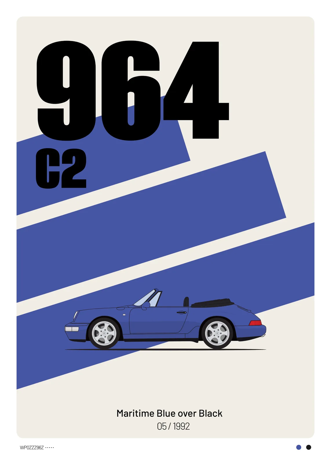 Signature poster: 964 C2, Maritime Blue over Black, 05/1992