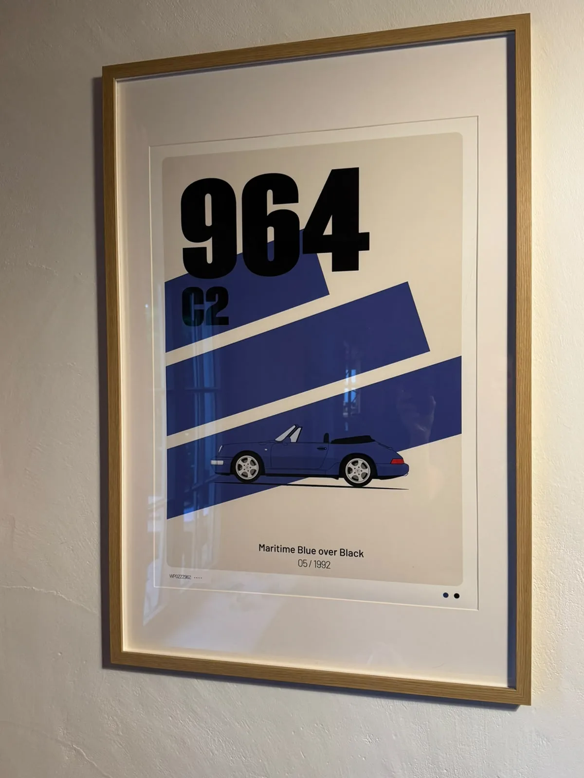 Close-up of the framed poster with passe-partout