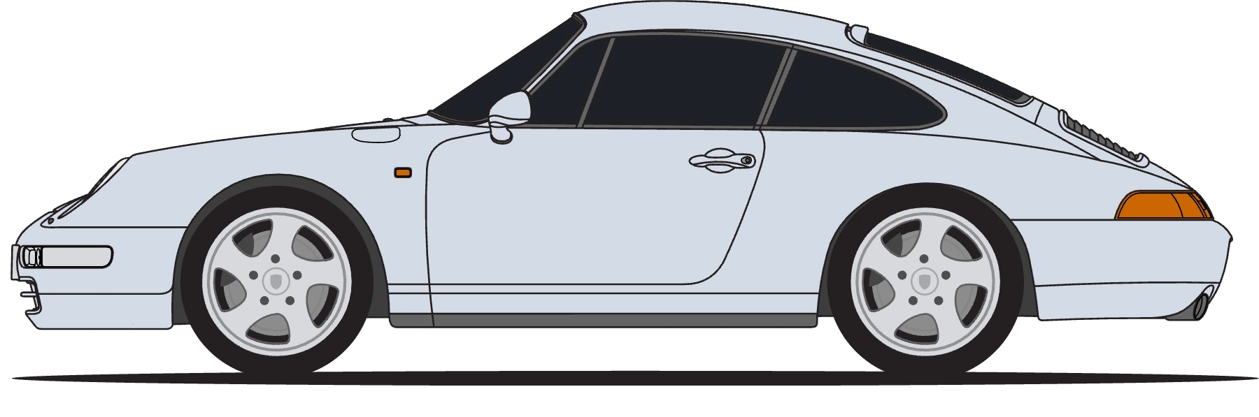 Porsche 993 C2 in Polar Silver Metallic