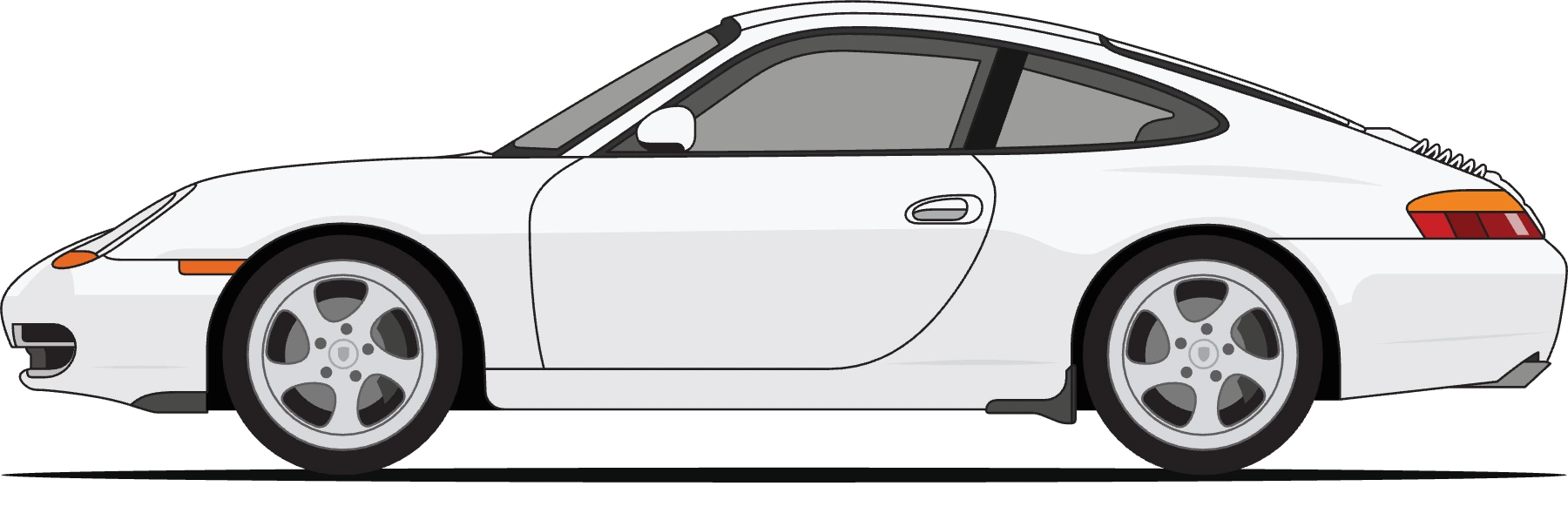 Porsche 996 Carrera in Glacier White / Black